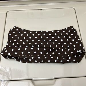 Thirty One “FITTED PURSE SKIRT” Brown/White Polka Dot # 3047 NIB Skirt Only